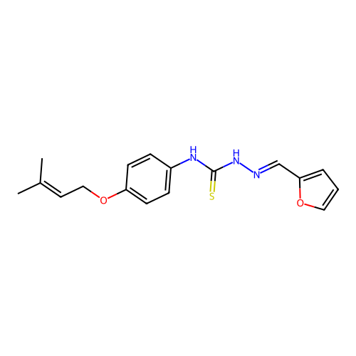 2-Furaldehyde, 4-(4-((3-methyl-2-butenyl)oxy)phenyl)thiosemicarbazone structure