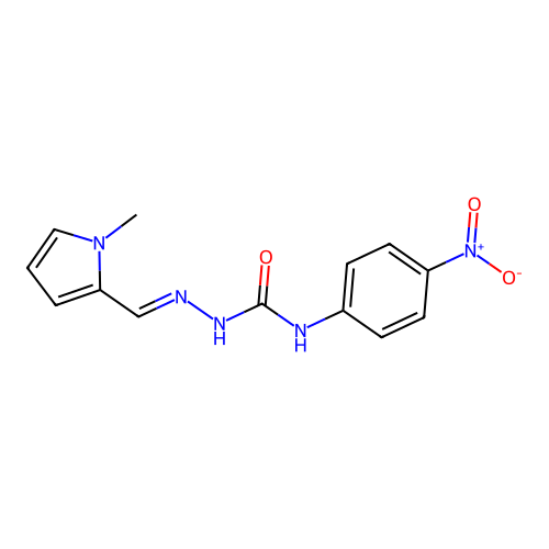 Hydrazinecarboxamide, 2-((1-methyl-1H-pyrrol-2-yl)methylene)-N-(4-nitrophenyl)- structure