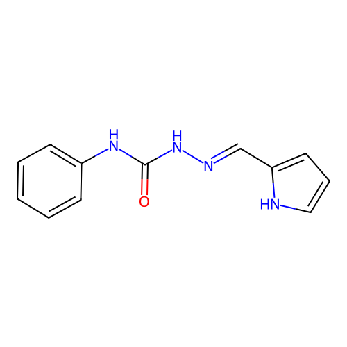 1-phenyl-3-(1H-pyrrol-2-ylmethylideneamino)urea structure