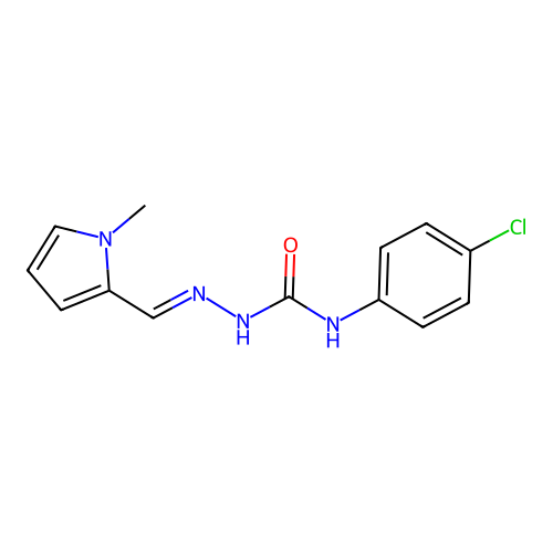 Hydrazinecarboxamide, N-(4-chlorophenyl)-2-((1-methyl-1H-pyrrol-2-yl)methylene)- structure