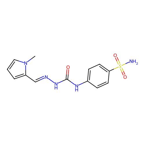 1H-Pyrrole-2-carboxaldehyde, 1-methyl-, 4-(p-sulfamoylphenyl)semicarbazone structure