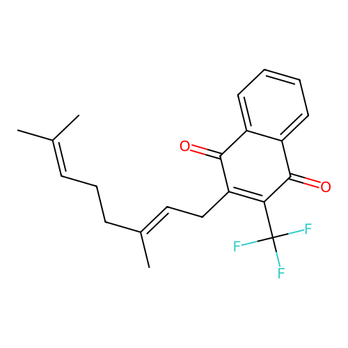 2-Trifluoromethyl-3-geranyl-1,4-naphthoquinone structure