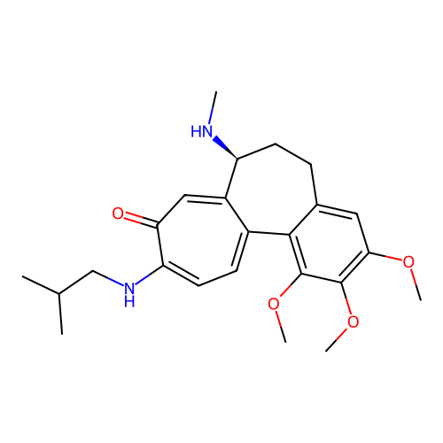 (7S)-1,2,3-trimethoxy-7-(methylamino)-10-(2-methylpropylamino)-6,7-dihydro-5H-benzo[a]heptalen-9-one structure