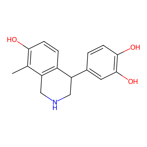 4-(3,4-Dihydroxyphenyl)-7-hydroxy-8-methyl-1,2,3,4-tetrahydroisoquinoline structure