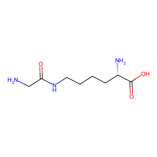 L-Lysine, N6-glycyl- structure