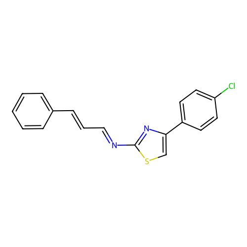 (E)-N-(4-(4-Chlorophenyl)-1,3-thiazol-2-yl)-3-phenylprop-2-en-1-imine structure
