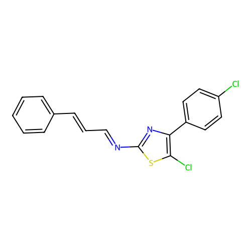 (E)-N-(5-Chloro-4-(4-chlorophenyl)-1,3-thiazol-2-yl)-3-phenylprop-2-en-1-imine structure