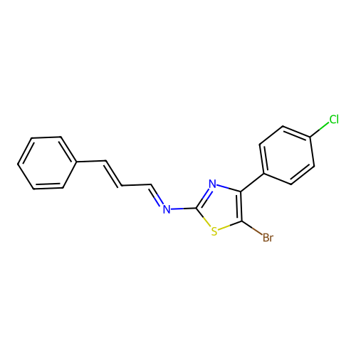 (E)-N-(5-Bromo-4-(4-chlorophenyl)-1,3-thiazol-2-yl)-3-phenylprop-2-en-1-imine structure
