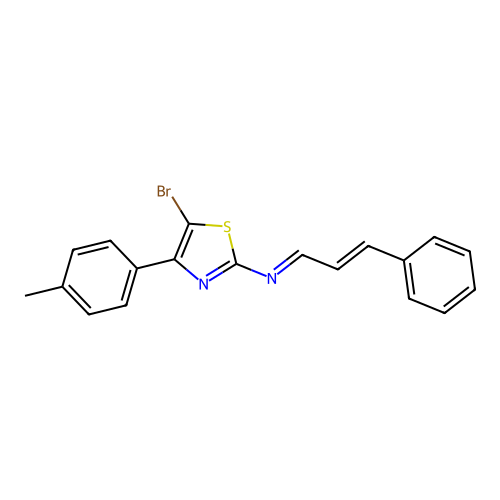 (E)-N-(5-Bromo-4-(4-methylphenyl)-1,3-thiazol-2-yl)-3-phenylprop-2-en-1-imine structure