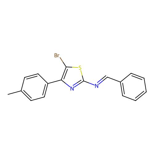 N-(5-Bromo-4-(4-methylphenyl)-1,3-thiazol-2-yl)-1-phenylmethanimine structure