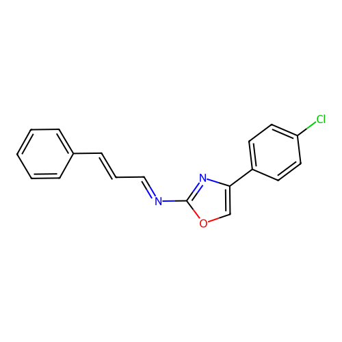 (E)-N-(4-(4-Chlorophenyl)-1,3-oxazol-2-yl)-3-phenylprop-2-en-1-imine structure