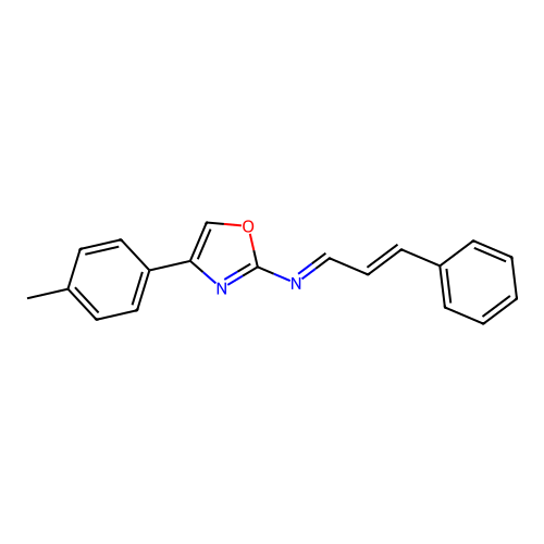 (E)-N-(4-(4-Methylphenyl)-1,3-oxazol-2-yl)-3-phenylprop-2-en-1-imine structure