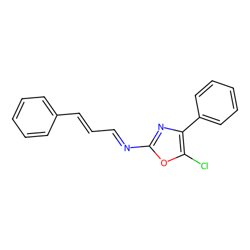 (E)-N-(5-Chloro-4-phenyl-1,3-oxazol-2-yl)-3-phenylprop-2-en-1-imine structure