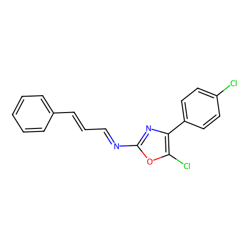 (E)-N-(5-Chloro-4-(4-chlorophenyl)-1,3-oxazol-2-yl)-3-phenylprop-2-en-1-imine structure