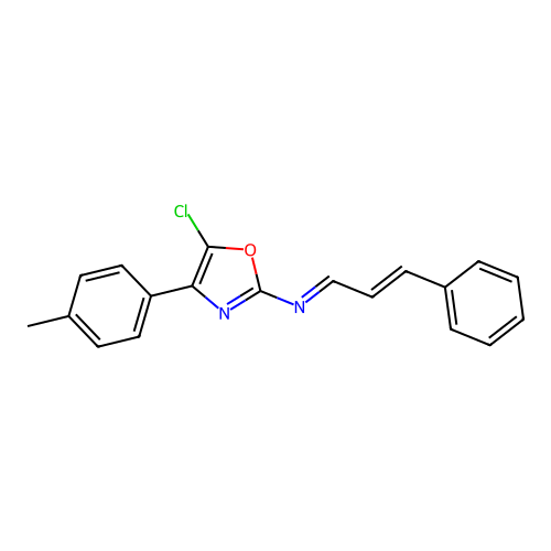 (E)-N-(5-Chloro-4-(4-methylphenyl)-1,3-oxazol-2-yl)-3-phenylprop-2-en-1-imine structure