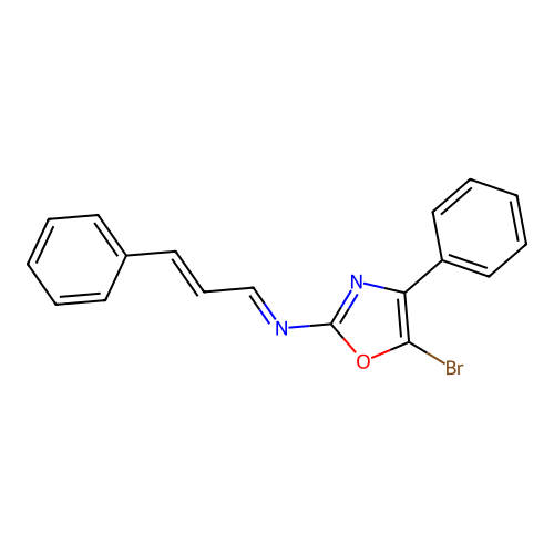 (E)-N-(5-Bromo-4-phenyl-1,3-oxazol-2-yl)-3-phenylprop-2-en-1-imine structure