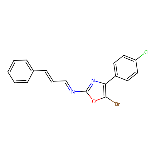 (E)-N-(5-Bromo-4-(4-chlorophenyl)-1,3-oxazol-2-yl)-3-phenylprop-2-en-1-imine structure