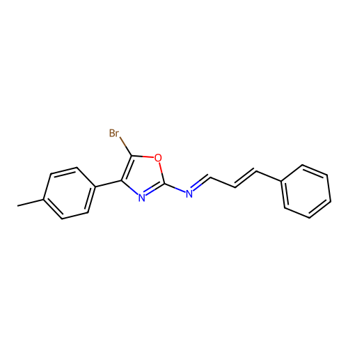 N-(5-Bromo-4-(4-methylphenyl)-1,3-oxazol-2-yl)-3-phenylprop-2-en-1-imine structure
