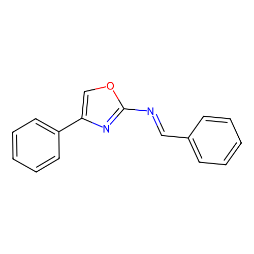 1-phenyl-N-(4-phenyl-1,3-oxazol-2-yl)methanimine structure