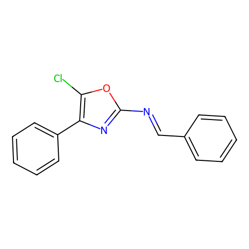 (E)-N-(5-chloro-4-phenyl-1,3-oxazol-2-yl)-1-phenylmethanimine structure