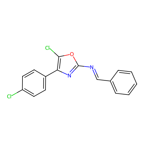 2-Oxazolamine, 5-chloro-4-(4-chlorophenyl)-N-(phenylmethylene)- structure