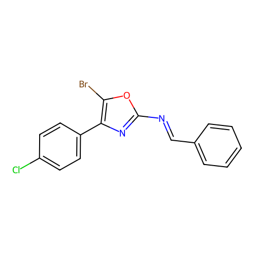 N-(5-Bromo-4-(4-chlorophenyl)-1,3-oxazol-2-yl)-1-phenylmethanimine structure
