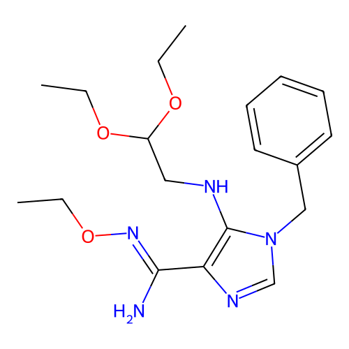 1-Benzyl-5-[(2,2-diethoxyethyl)amino]-N'-ethoxy-1H-imidazole-4-carboximidamide structure