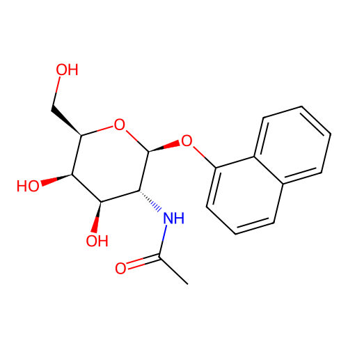 1-Naphthyl 2-acetamido-2-deoxy-B-D-galactopyranose structure