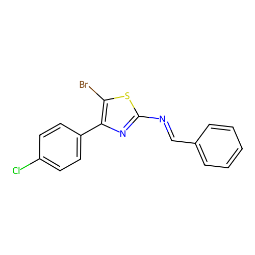 2-Thiazolamine, 5-bromo-4-(4-chlorophenyl)-N-(phenylmethylene)- structure