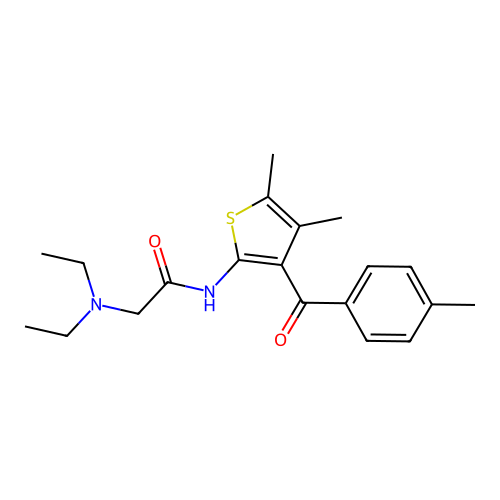 2-(diethylamino)-N-[4,5-dimethyl-3-(4-methylbenzoyl)thiophen-2-yl]acetamide structure