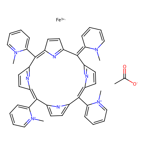 21H,23H-Porphine, pyridinium deriv., iron complex structure