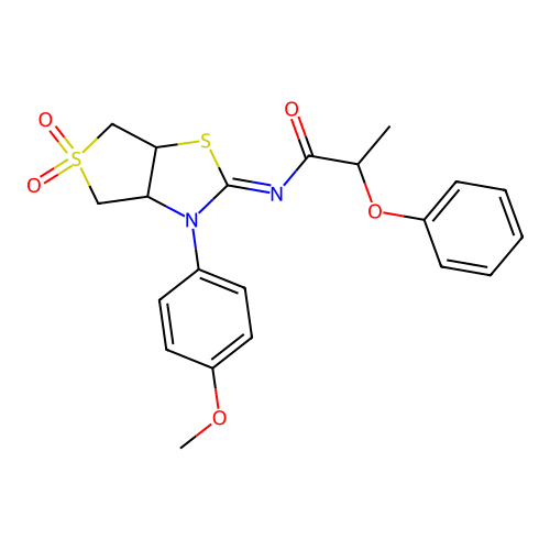 (Z)-N-(3-(4-methoxyphenyl)-5,5-dioxidotetrahydrothieno[3,4-d]thiazol-2(3H)-ylidene)-2-phenoxypropanamide structure