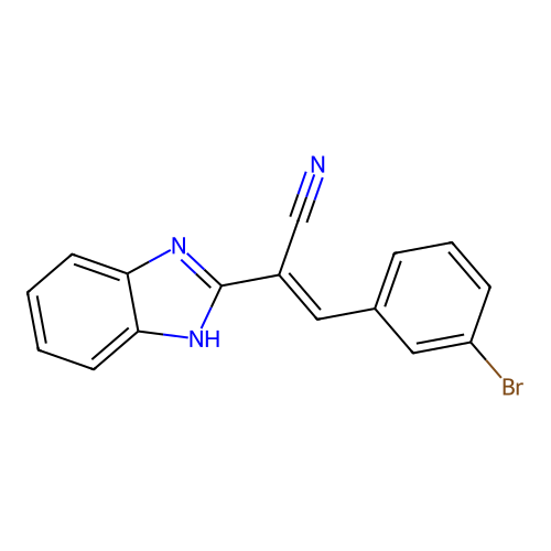 (2E)-2-(1H-benzimidazol-2-yl)-3-(3-bromophenyl)prop-2-enenitrile structure