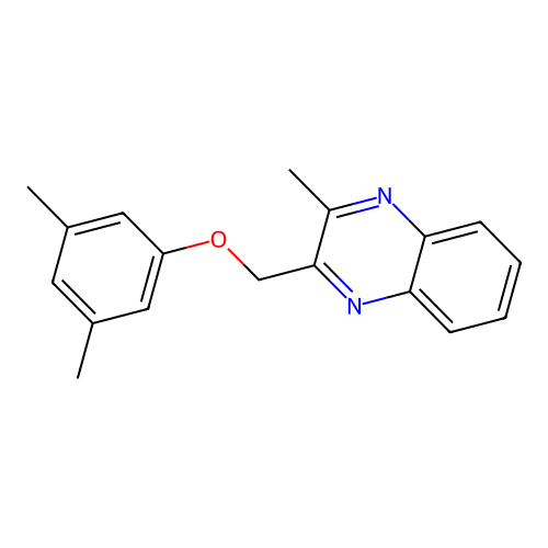 3,5-Dimethyl-1-[(3-methylquinoxalin-2-yl)methoxy]benzene structure