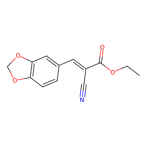 Ethyl 3-(1,3-benzodioxol-5-yl)-2-cyanoacrylate structure