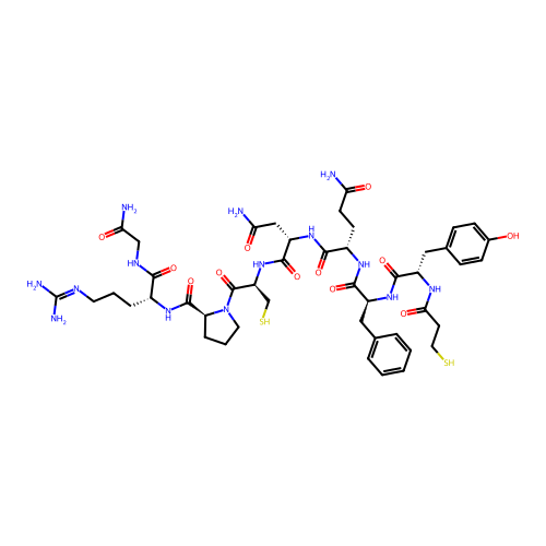 Mpa-Tyr-Phe-Gln-Asn-Cys-Pro-D-Arg-Gly-NH2 structure
