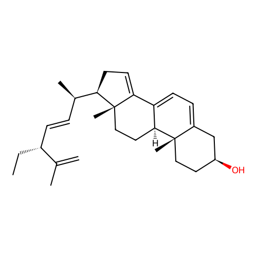 Stigmasta-5,7,14,22,25-pentaene-3-ol structure