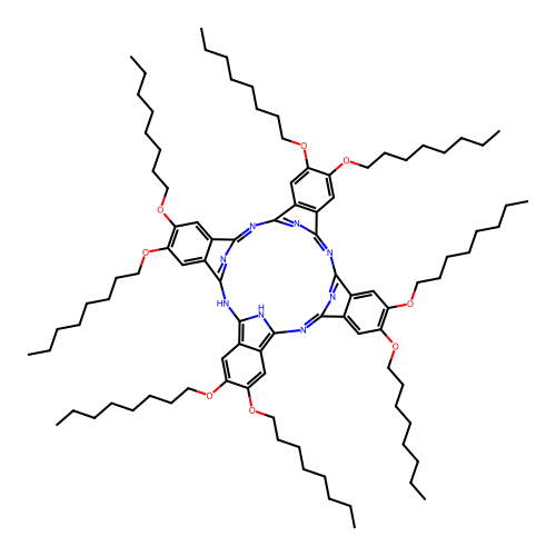2,3,9,10,16,17,23,24-Octakis(octyloxy)-29H,31H-phthalocyanine structure