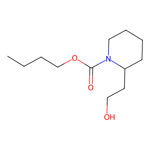 1-Piperidinecarboxylic acid, 2-(2-hydroxyethyl)-, butyl ester structure