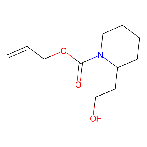 2-(2-Hydroxy-ethyl)-piperidine-1-carboxylic acid allyl ester structure