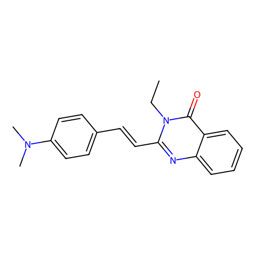 2-{(E)-2-[4-(dimethylamino)phenyl]ethenyl}-3-ethylquinazolin-4(3H)-one structure