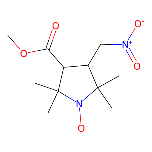 Methyl 2,2,5,5-tetramethyl-4-(nitromethyl)-1-oxidopyrrolidine-3-carboxylate structure
