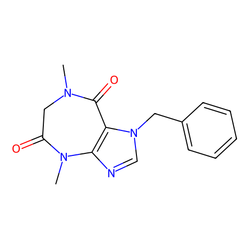 1-Benzyl-4,7-dimethyl-1,4,6,7-tetrahydroimidazo[4,5-e][1,4]diazepine-5,8-dione structure