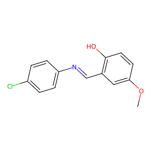 2-{(E)-[(4-chlorophenyl)imino]methyl}-4-methoxyphenol structure