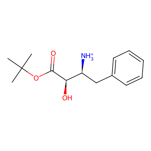 [(1R,2S)-1-hydroxy-3-phenyl-1-tert-butoxycarbonyl-propan-2-yl]azanium structure