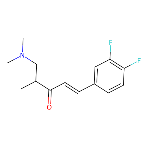 (E)-1-(3,4-difluorophenyl)-5-(dimethylamino)-4-methylpent-1-en-3-one structure