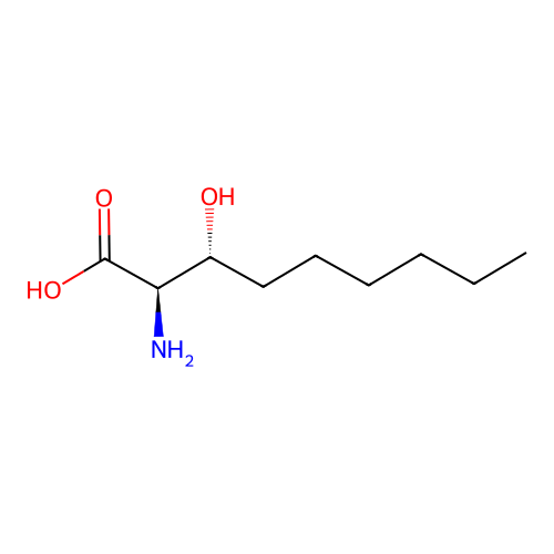 (2R,3R)-2-amino-3-hydroxynonanoic acid structure