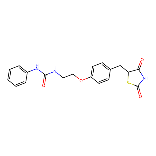 Urea, N-[2-[4-[(2,4-dioxo-5-thiazolidinyl)methyl]phenoxy]ethyl]-N'-phenyl- structure