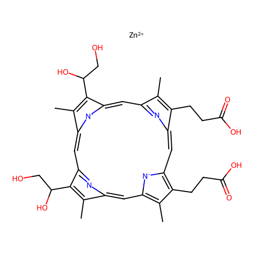 ZN(II) Deuteroporphyrin IX 2,4 bis ethylene glycol structure