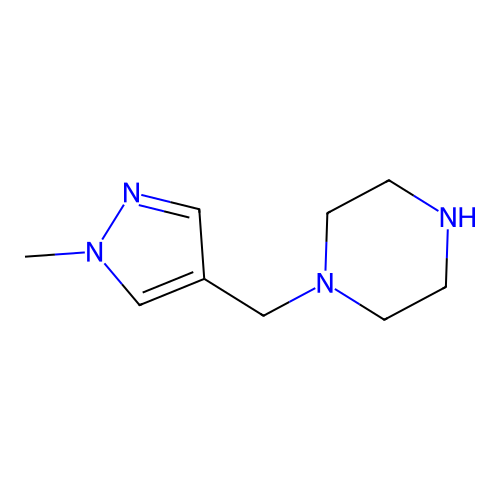 1-((1-Methyl-1H-pyrazol-4-yl)methyl)piperazine structure